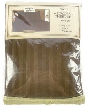 Interior Design Twin Sheet Set Microfiber Chocolate Brown Soft Silky Bedding